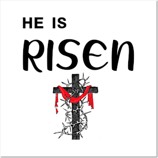 He Is Risen Cool Motivational Easter Christian Posters and Art